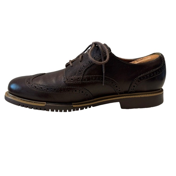 Cole Haan Mens Great Jones Oxford Size 8 Wingtip Brogue Brown Dress Shoe Leather